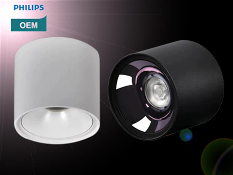 ĐÈN LED ỐNG BƠ LẮP NỔI MÀU ĐEN, TRẮNG CL3 12W TAL/PHILIPS OEM. MODEL: TAL D03M