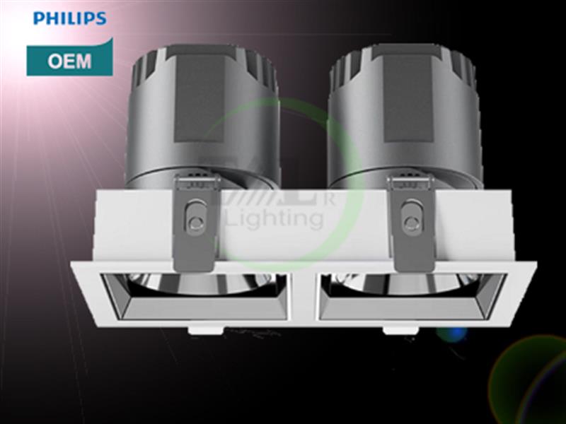 BỘ ĐÈN LED DOWN LIGHT CAO CẤP VUÔNG ĐƠN TAL LIGHTING/ PHILIPS OEM SQ228: 2*8W. MODEL: TA: MPL8T